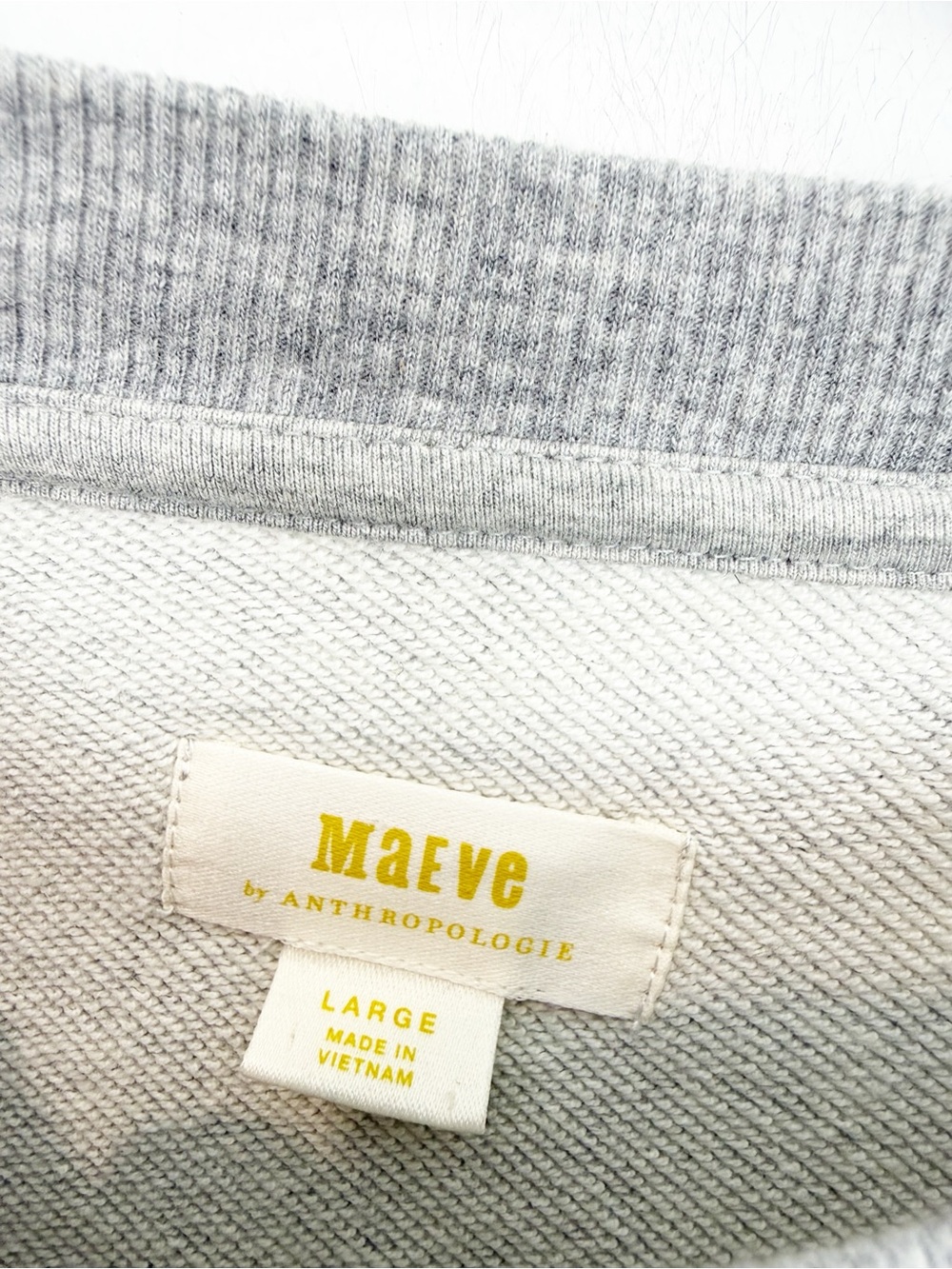 Maeve By Anthropologie Varsity Chevron Sweatshirt Gray Green Size Large - Picture 3 of 5